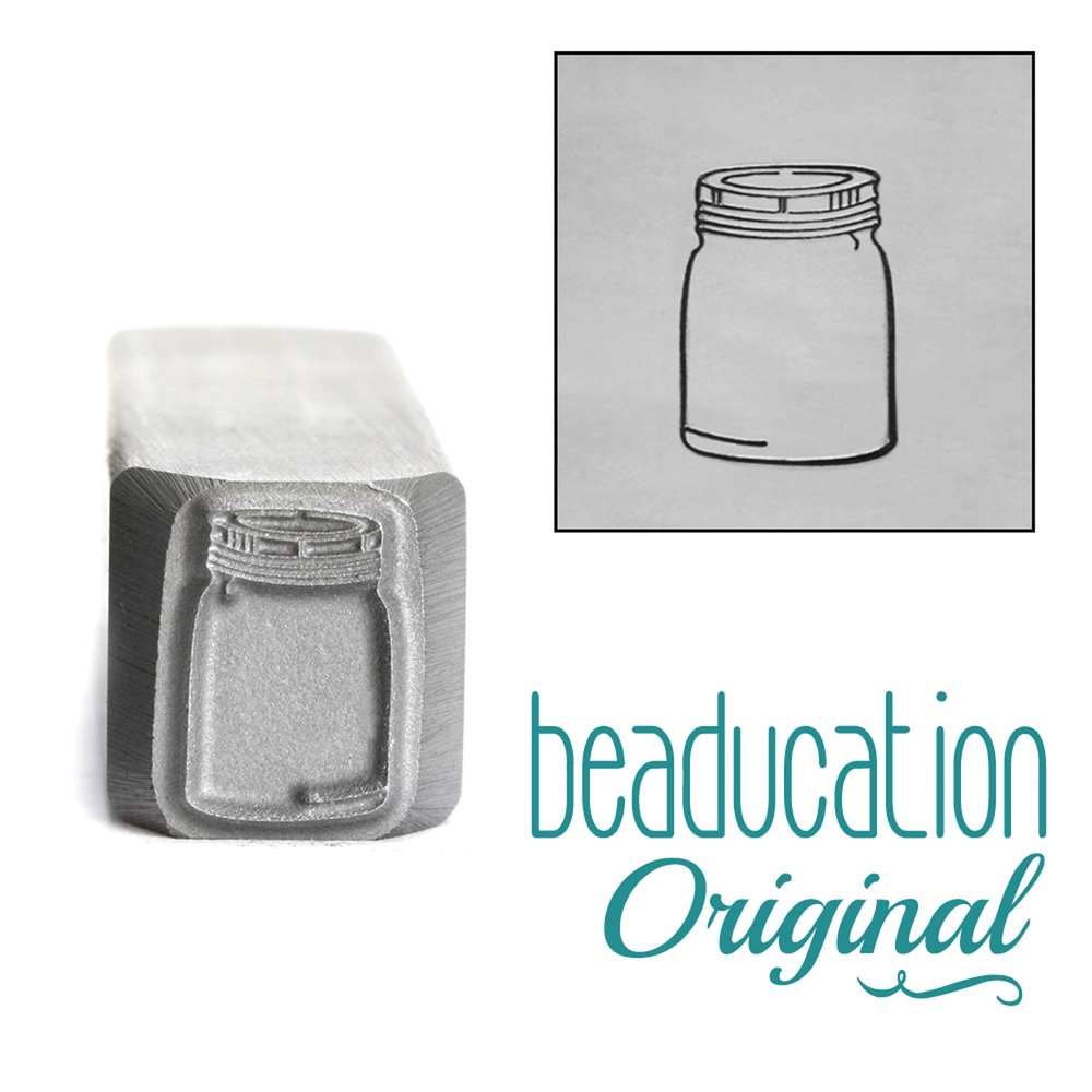 Metal Stamping Tools Mason Jar Metal Design Stamp, 11.5mm - Beaducation Original